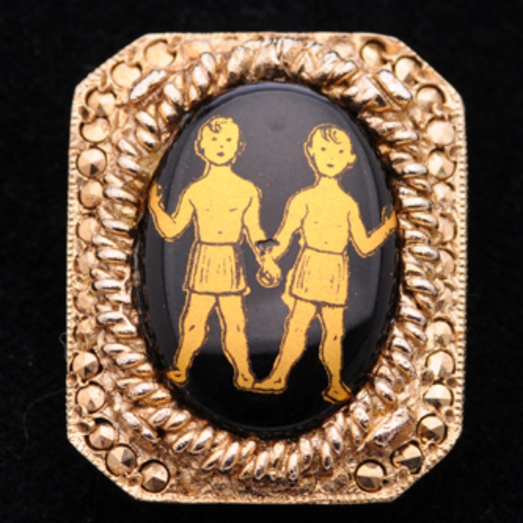 Zodiac Twins - Golden Boys On Black Pin -Free With Purchase*